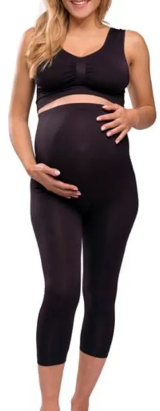 Umstandsleggings mit Stütze 3/4 Länge schwarz - Large